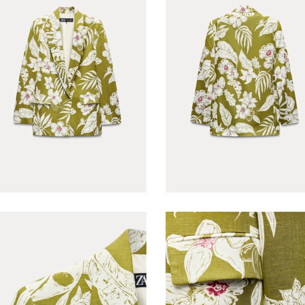 Zara Floral Green Blazer and Pants Set - Picture 6 of 11